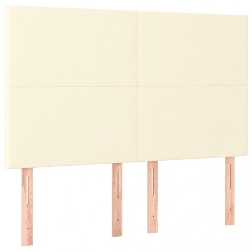 Kontinentalseng med madras 140x190 cm - kunstlæder, creme
