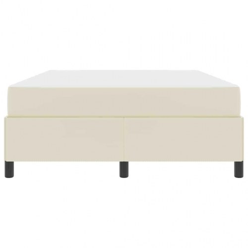 Sengestel med madras - creme stof 140 x 190 cm