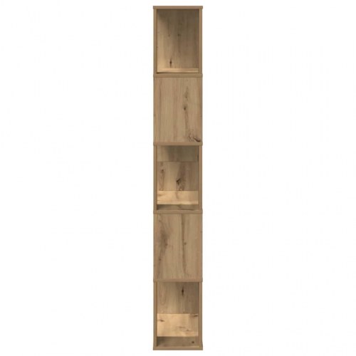 Bogreol med 5 hylder - egetræ, 80,4 x 23,5 x 162,5 cm