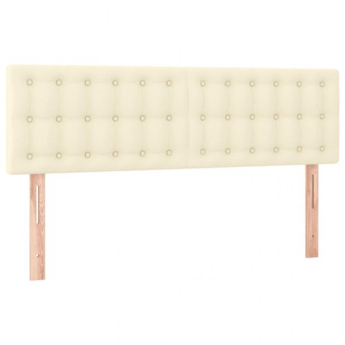 Kontinentalseng med LED-lys 140×190 cm i kunstlæder - creme