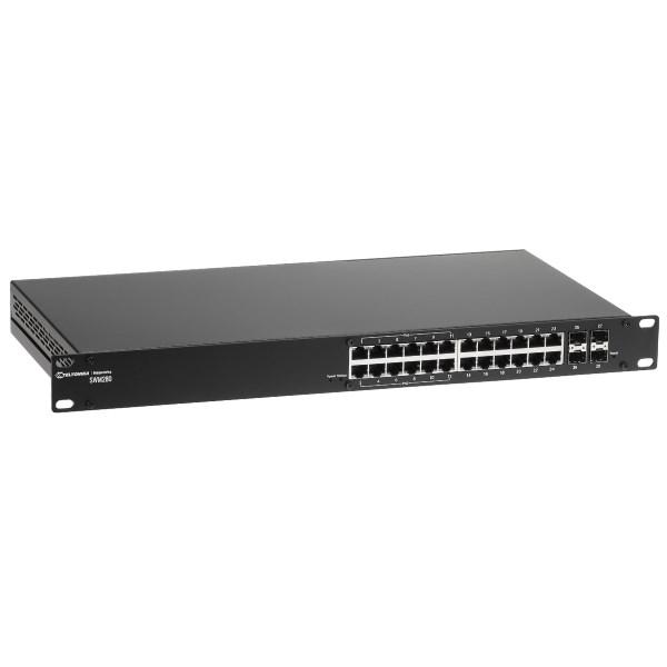 Teltonika SWM280 – industriel netværksswitch 24×GE, 4×SFP, 12×PoE+ billede