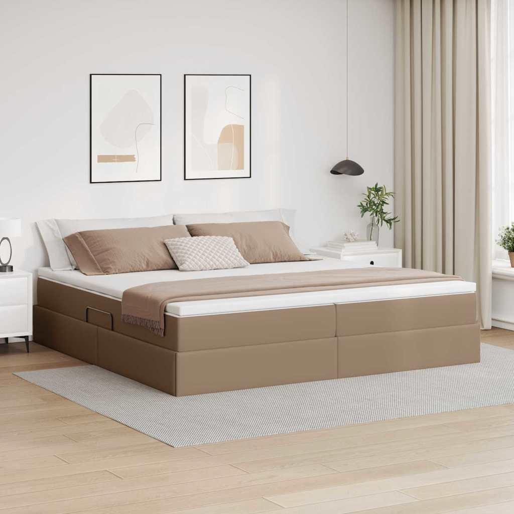 Seng med opbevaring og madras Cappuccino 200 x 200 cm