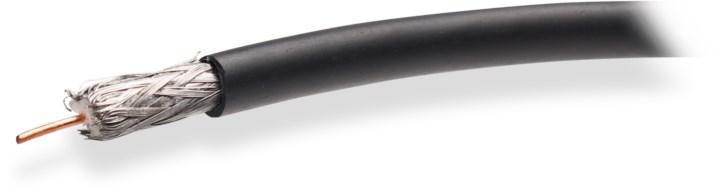 Koaksialkabel NS100 TRI â gel-fyldt, sort â 100 m rulle