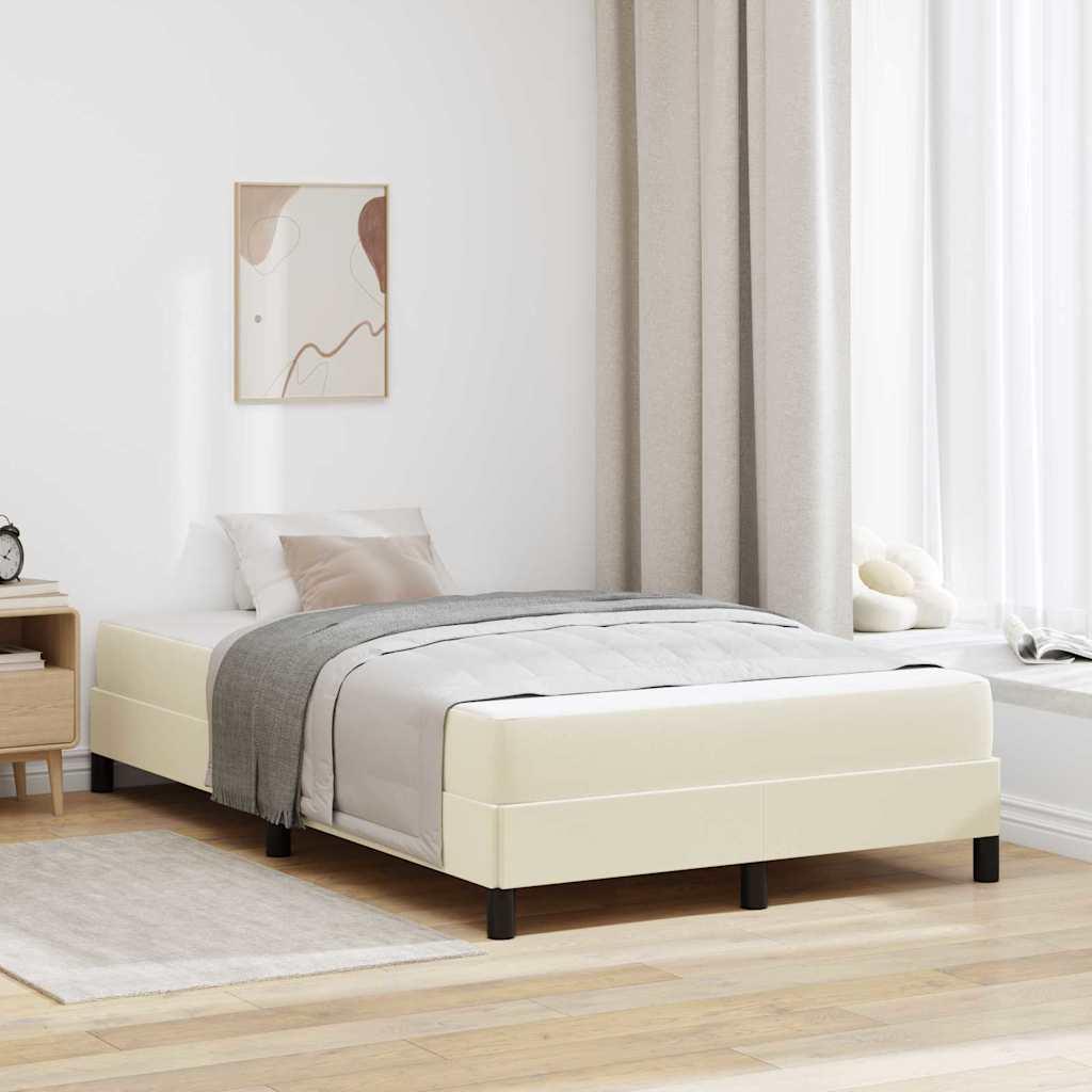 Sengestel med madras Creme 120 x 200 cm Stof