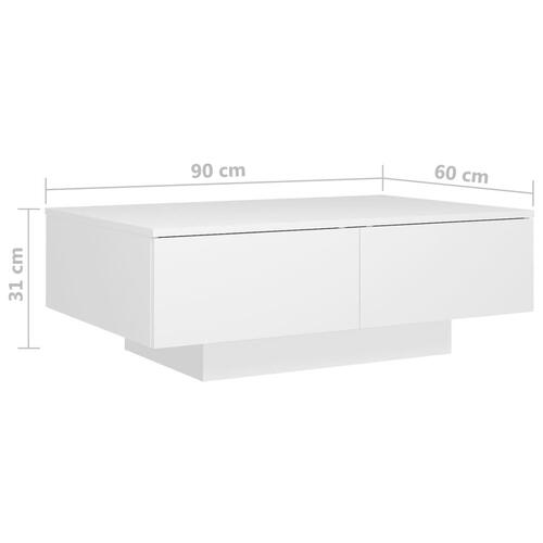 Sofabord 90x60x31 cm konstrueret træ hvid