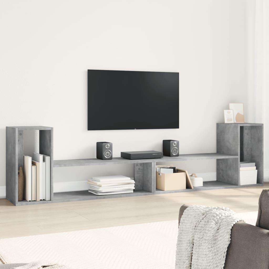 Tv-borde sæt - 2 stk. 100×30×50 cm i konstrueret træ, betongrå