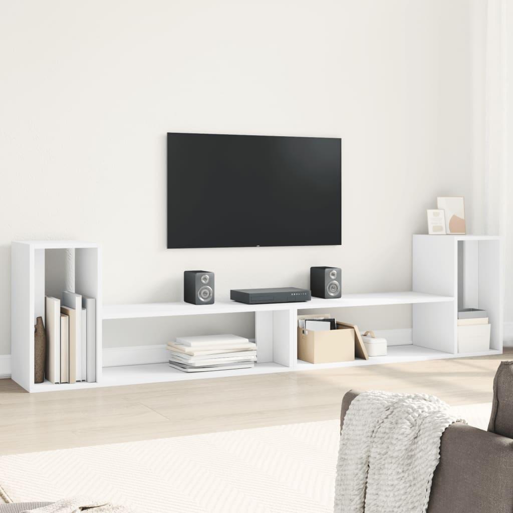 Tv-borde - 2 stk. i hvidt konstrueret træ, 100 × 30 × 50 cm