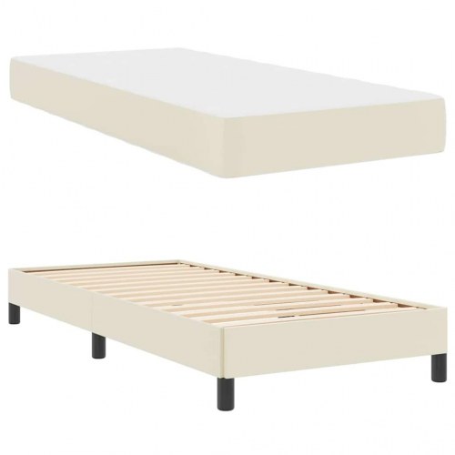 Seng med madras - creme 80 x 200 cm