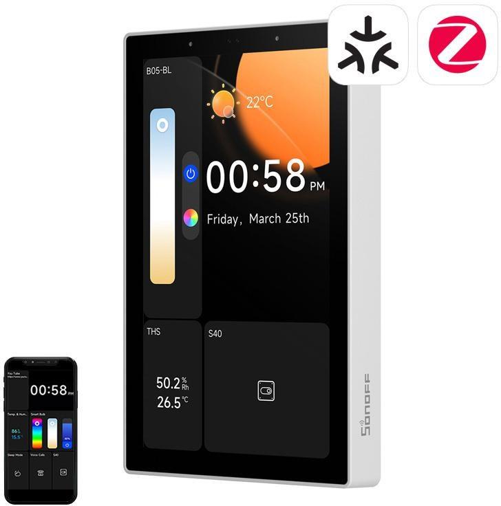Sonoff NSPanel Pro 120 - smart home panel med WiFi, Bluetooth, Zigbee og Matter - hvid billede