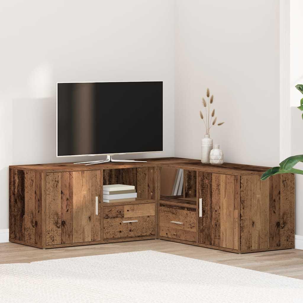 Hjørneskab 200x40x45 cm konstrueret træ gammelt trælook
