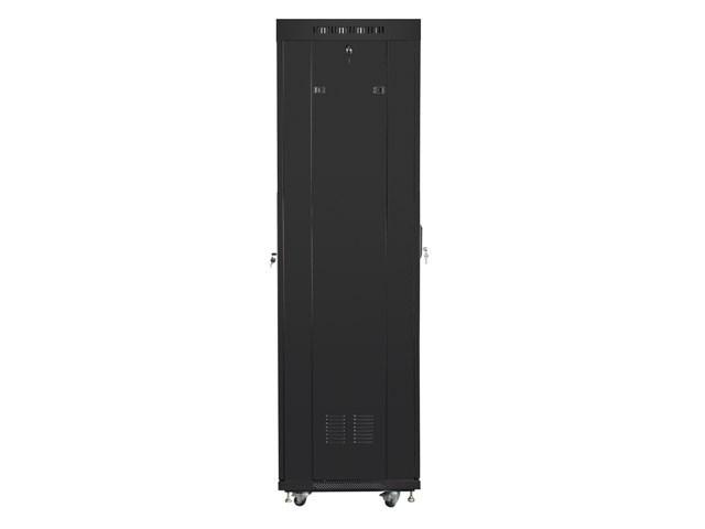 Lanberg 19" gulvstående rackskab 42U 600×600 - sort, perforeret frontdør (flat pack) V2