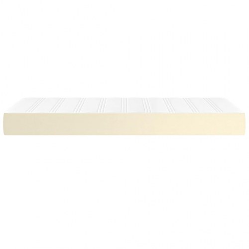 Springmadras med pocketfjedre - medium 90×190×20 cm, kunstlæder creme