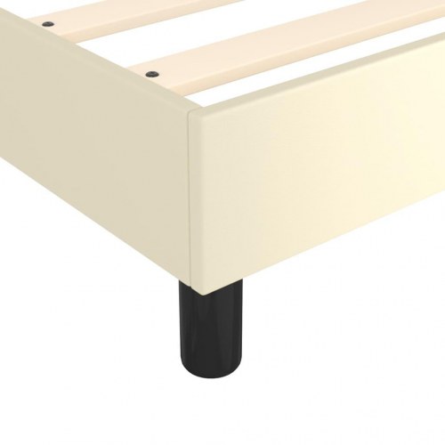 Kontinentalseng 90x190 cm i kunstlæder - cremefarvet