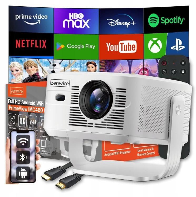 Zenwire PrimeView IMC460 Pro mini projektor - Android 14 og Wi‑Fi