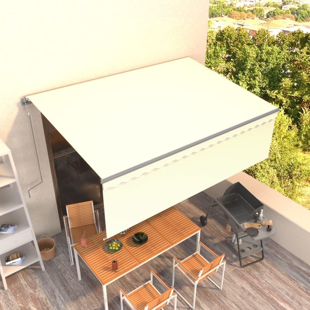 Markise M. Gardin 4 5x3 M Automatisk Betjening Cremefarvet