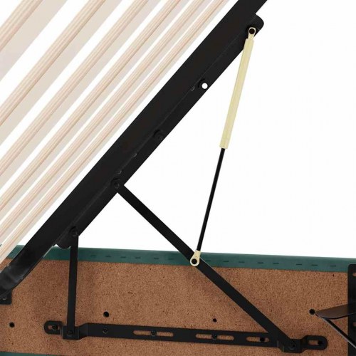 Seng med opbevaring og madras Mørkegrøn 120 x 190 cm Fløjl