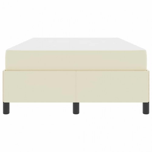 Sengestel med madras - creme stof 120 × 200 cm