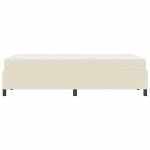 Sengestel med madras - creme stof 120 × 200 cm
