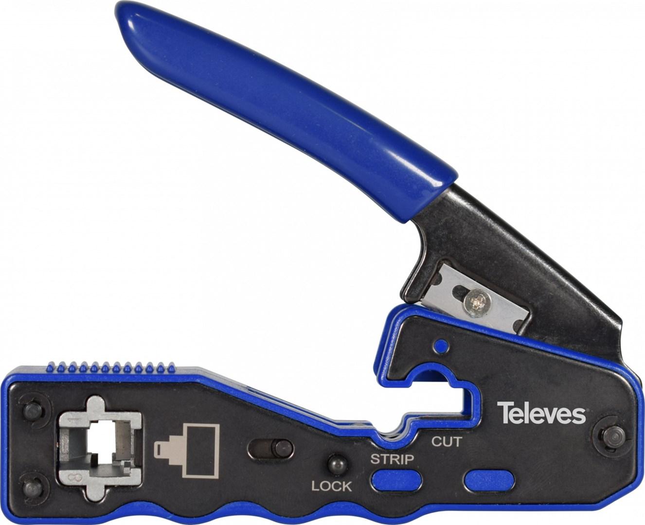 Televes 209802 krimptang til RJ45-stik med automatisk afkortning billede