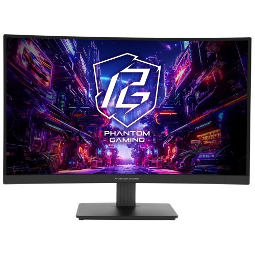 ASRock Phantom Gaming PG27QRT1B 27" QHD kurvet gaming-skærm – 180 Hz, VA, HDR400