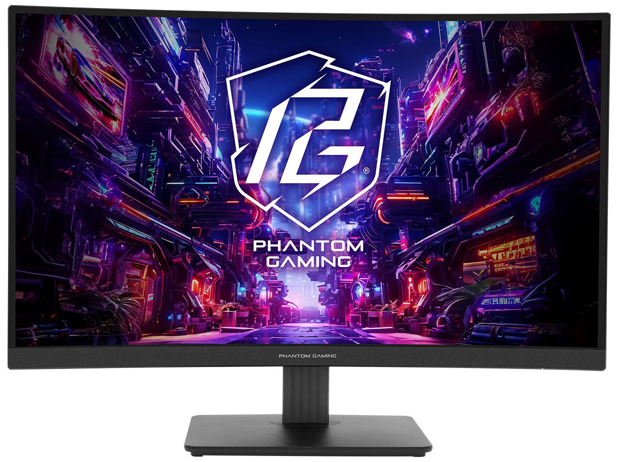 ASRock Phantom Gaming PG27QRT1B 27" QHD kurvet gaming-skærm – 180 Hz, VA, HDR400