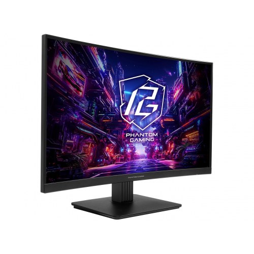 ASRock Phantom Gaming PG27QRT1B 27" QHD kurvet gaming-skærm – 180 Hz, VA, HDR400