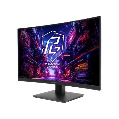 ASRock Phantom Gaming PG27QRT1B 27" QHD kurvet gaming-skærm – 180 Hz, VA, HDR400