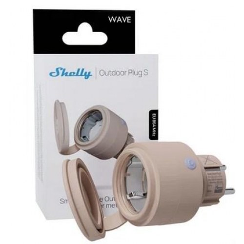 Shelly Wave Outdoor Plug S - smart udendørs stikkontakt (mocha)