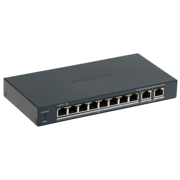 Hikvision DS-3E0310P-E/M(B) PoE netvÃ¦rksswitch â 8 porte + uplink