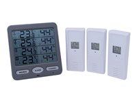 TFA Dostmann Klima-Monitor 30.3054.10 - digital termo-hygrometer med 3 trådløse sensorer, grå billede