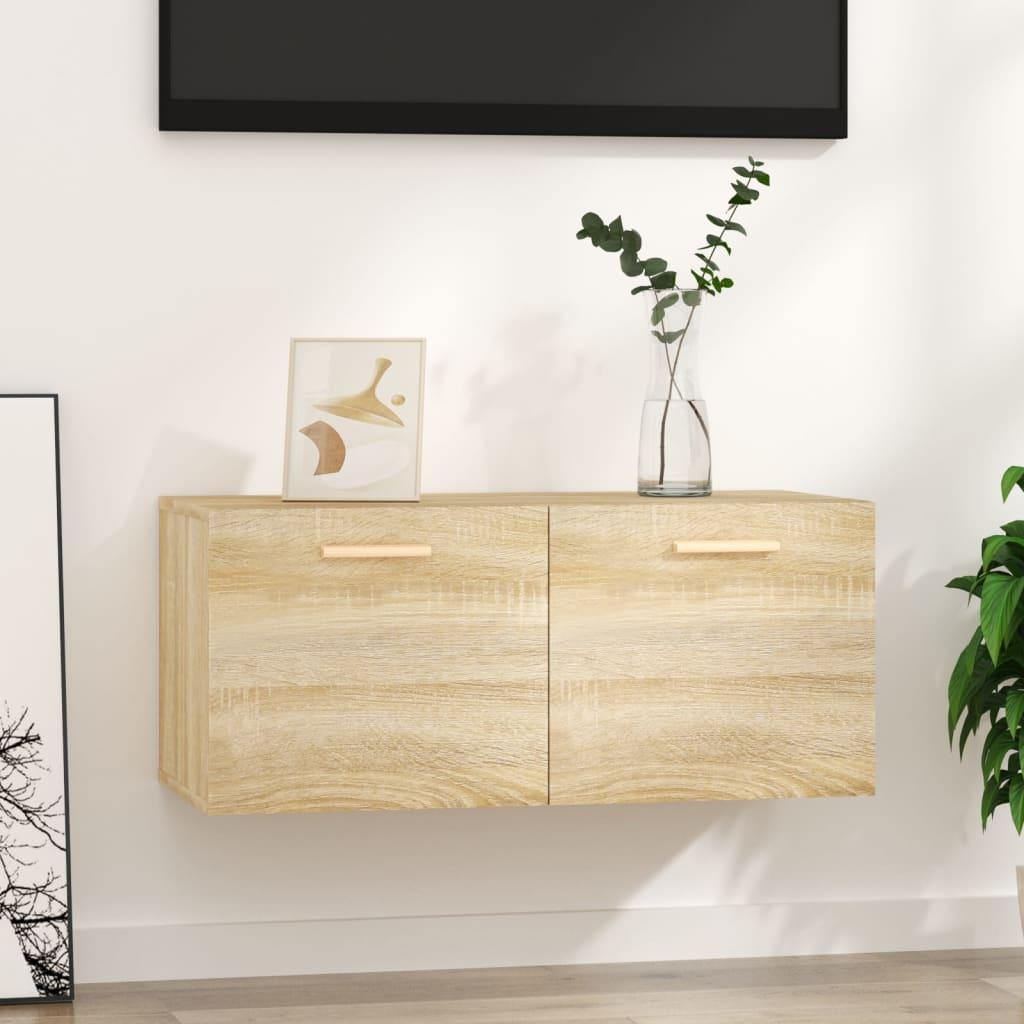vidaXL vægskab 80x35x36,5 cm konstrueret træ sonoma-eg