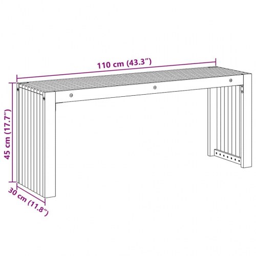 Bænk Olie Naturlig 110 x 30 x 45 cm Massiv Teaktræ