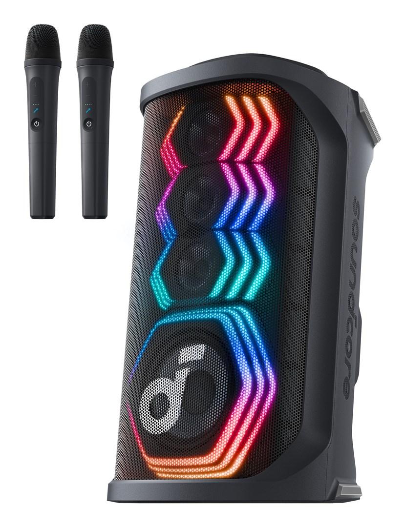 Soundcore Rave 3S - Festhøjttaler - til transportabel brug - trådløs - Bluetooth - App-kontrolleret - 200 Watt - 2-vejs