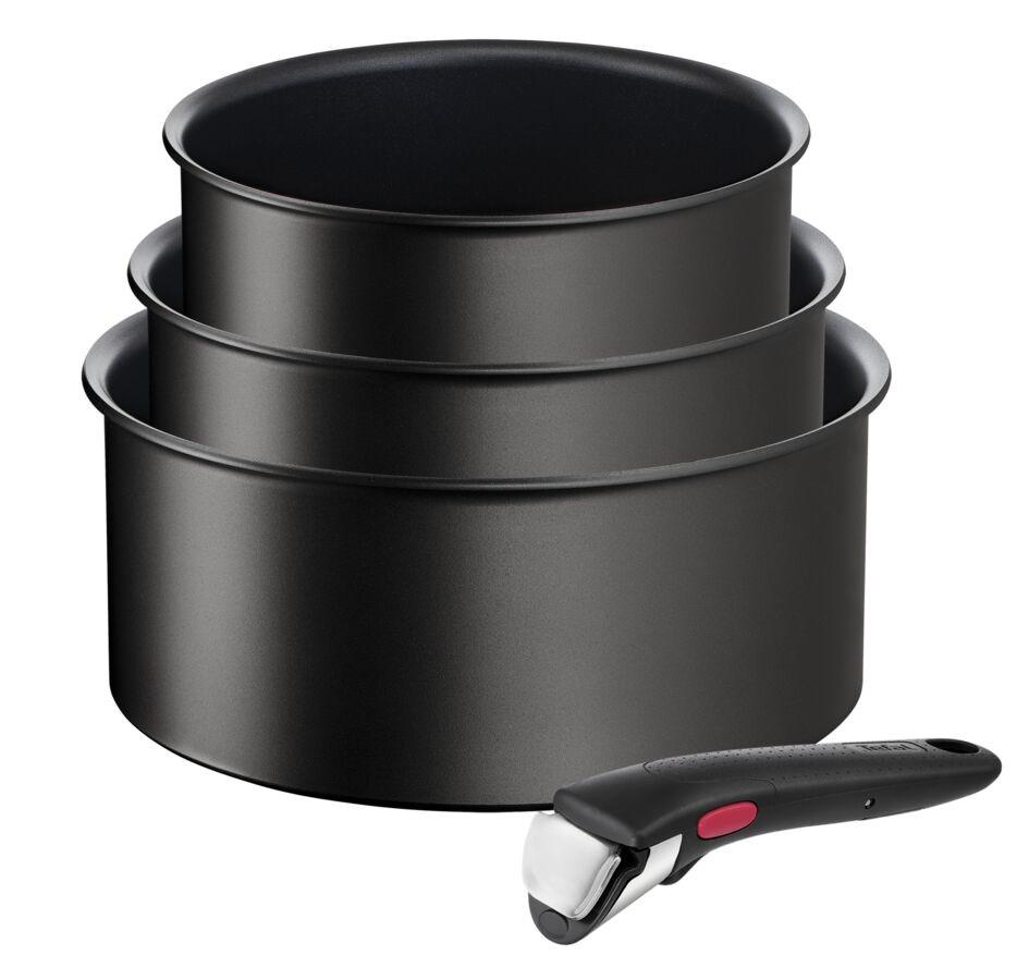 Tefal Ingenio L76391, Blandet sæt, Sort, Aluminium, Titanium, Sort, Thermo-Spot