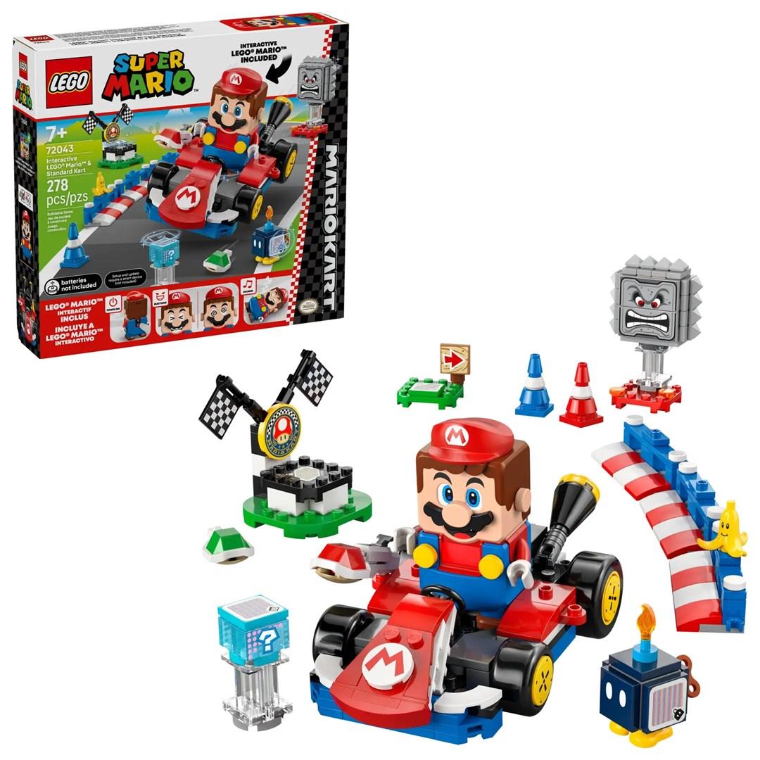 LEGO Super Mario 72043 - Mario Kart startbane med interaktiv LEGO Mario, Standard Kart, 278 dele
