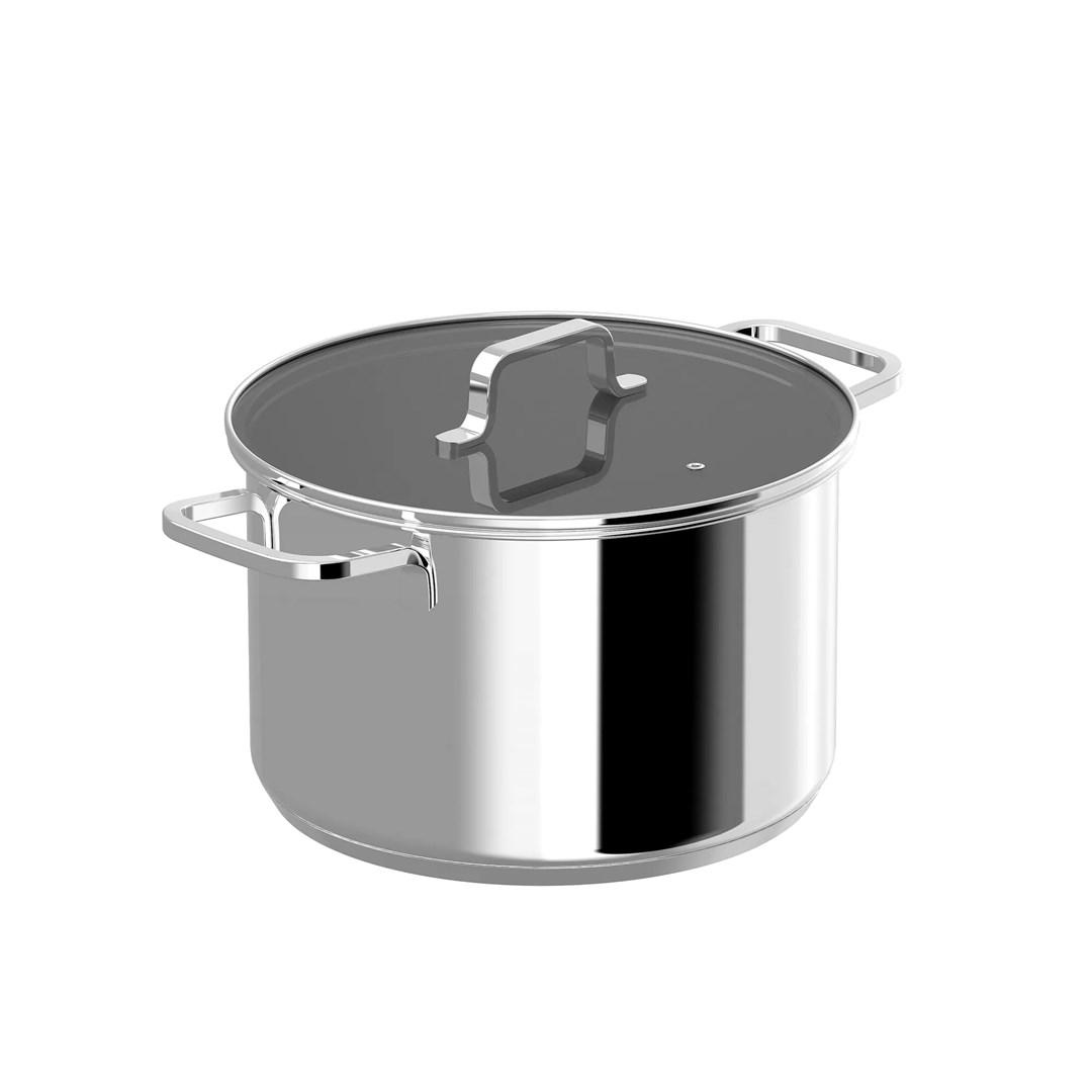 Berghoff 1315080 gryde 6,6 l - rustfrit stål med glaslåg billede