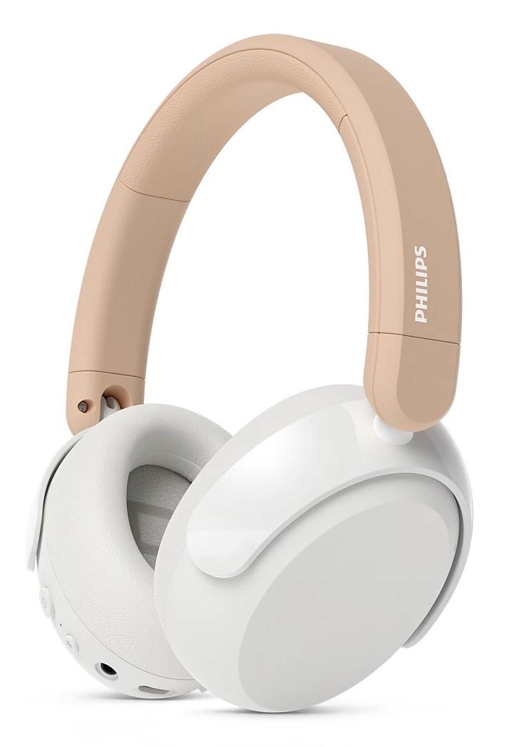 Philips 5000-serien TAK5500AL – trådløse/ledningsbaserede over‑ear høretelefoner med mikrofon – Amber/White billede