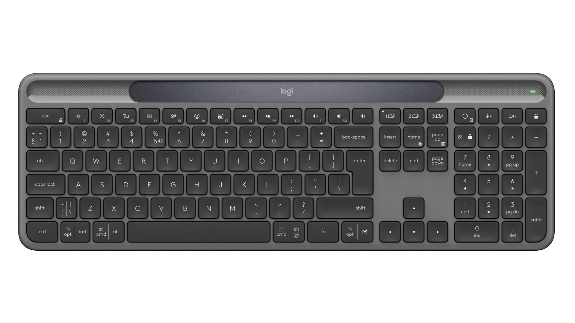 Logitech Signature Slim Solar+ K980 – trådløst tastatur med solopladning, QWERTY UK International – Grafit billede
