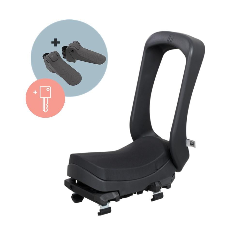 Urban Iki Barnestol Junior til bagagebærer - 5 til 10 år (max. 35 kg) - Bincho Black/Bincho Black