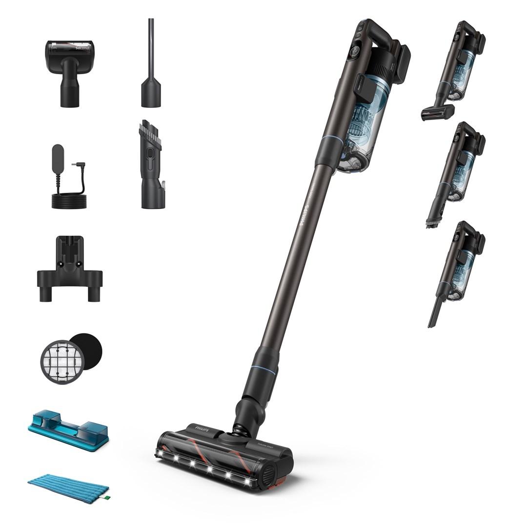 Philips XC7163/01 trådløs 2‑i‑1 støvsuger – tør/ våd, posefri 0,6 l – blå billede