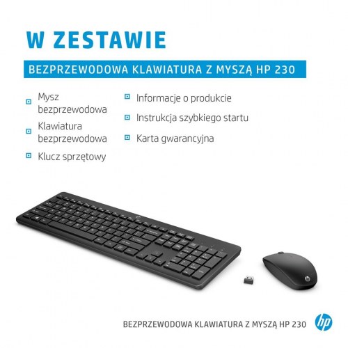 HP 230 trådløst tastatur og mus – sort