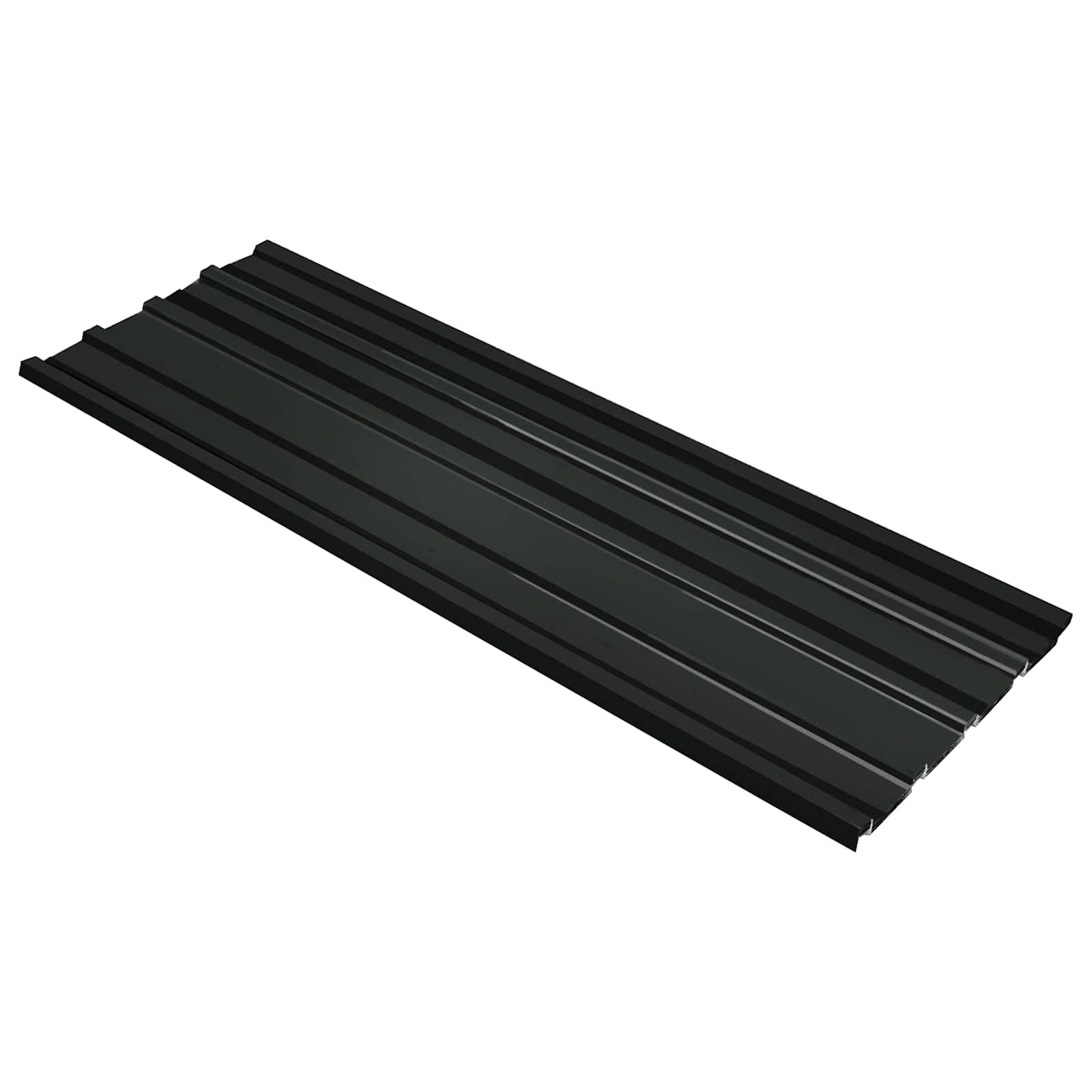 Tagpanel 12 stk Antracit 129 x 45 cm Galvaniseret stål