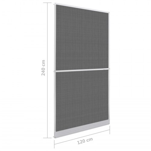 Svingbart insektnet til dør - hvid/sort 120 × 240 cm