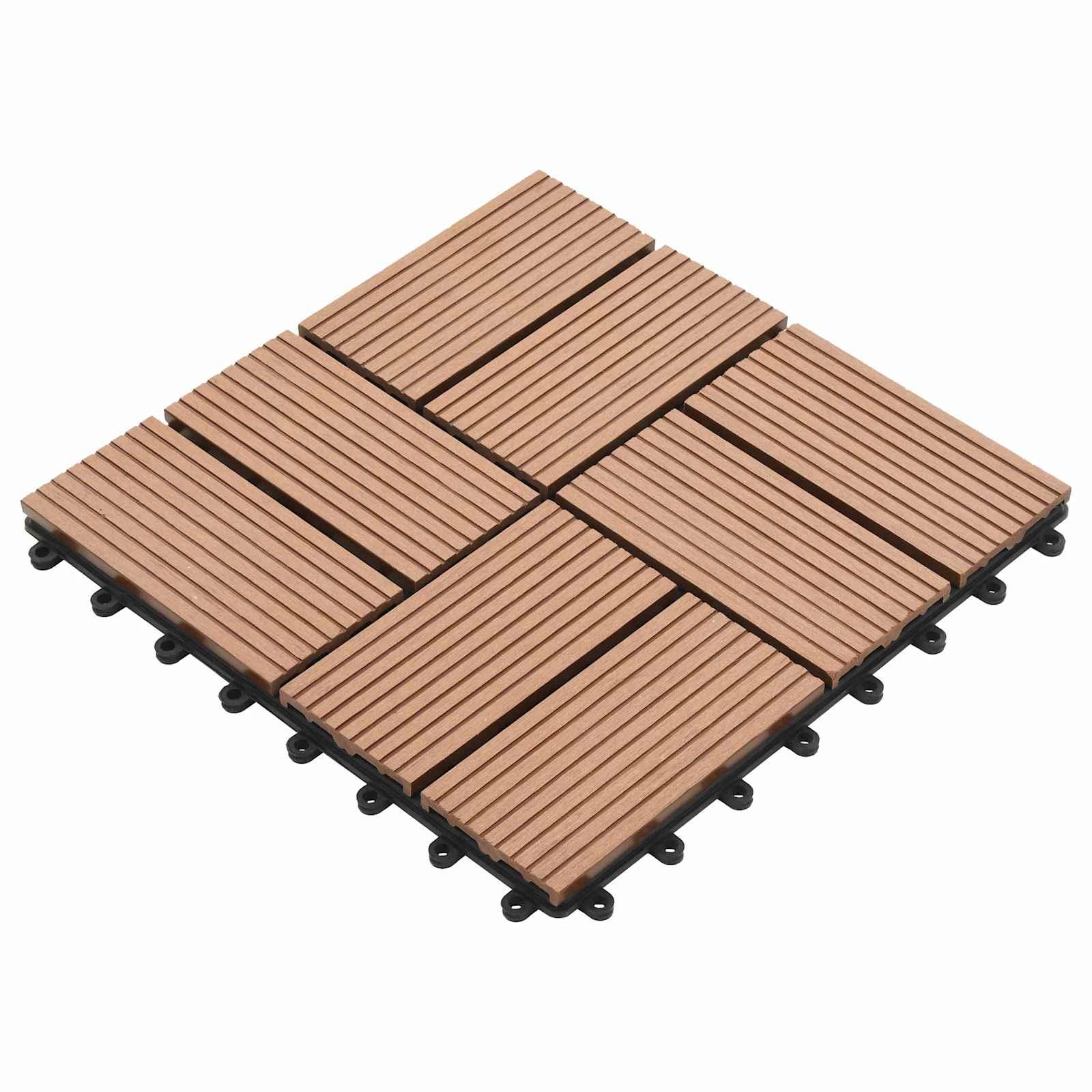 Terrasse Flise 11 stk Brun 30 x 30 cm WPC