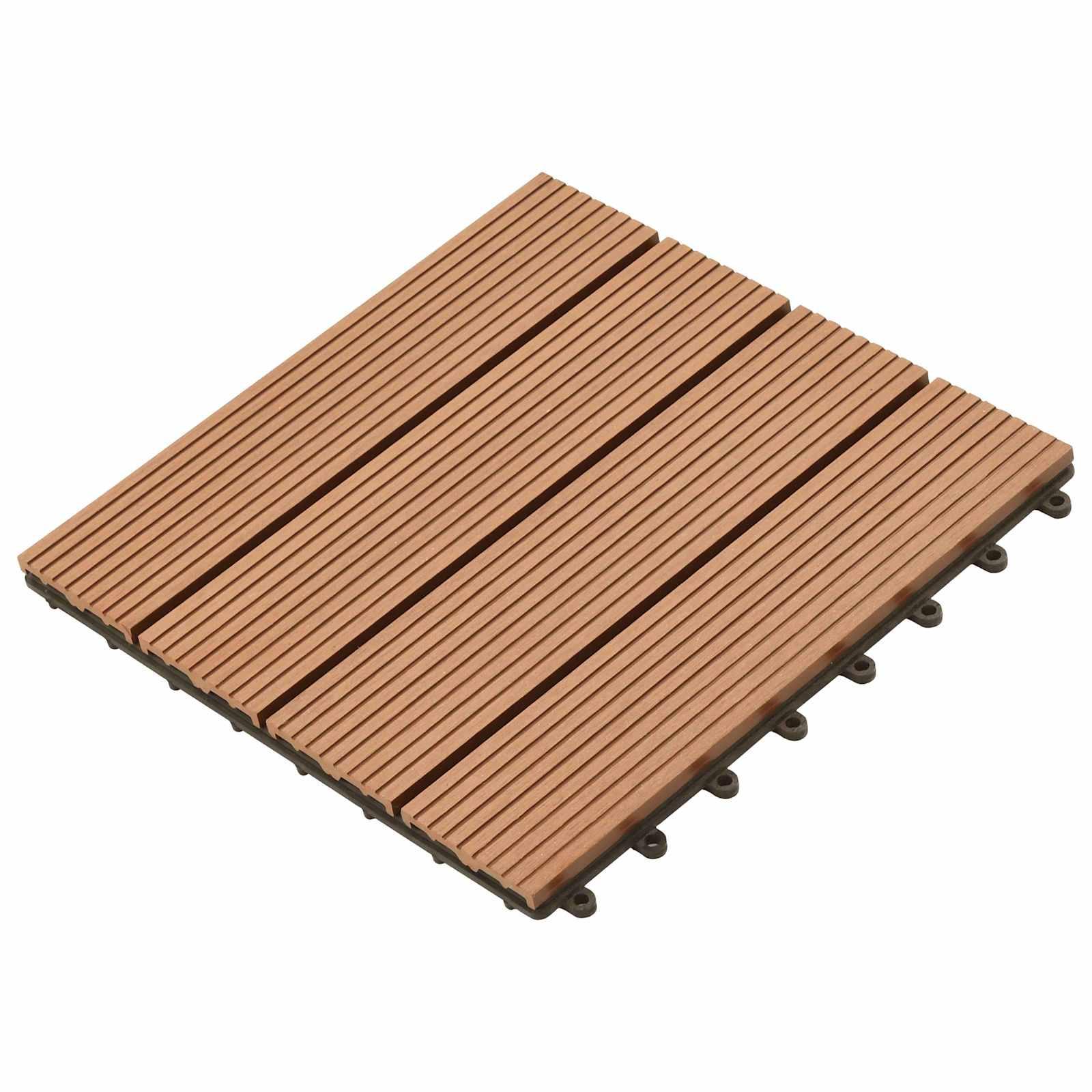 Terrasse Flise 11 stk Brun 30 x 30 cm WPC