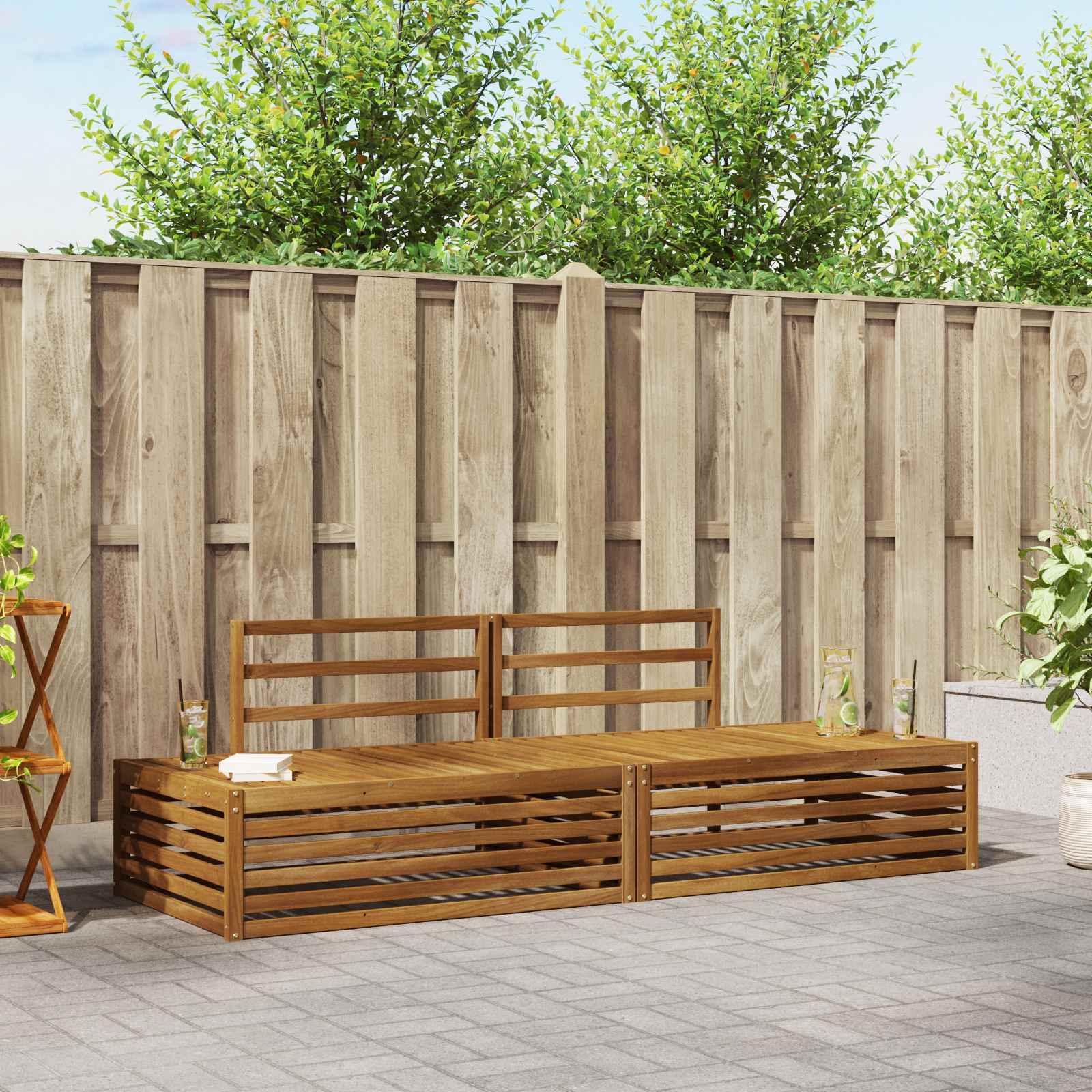 Udendørs sofagruppe 2 Stk Naturfarvet 203,5 x 83 x 73 cm
