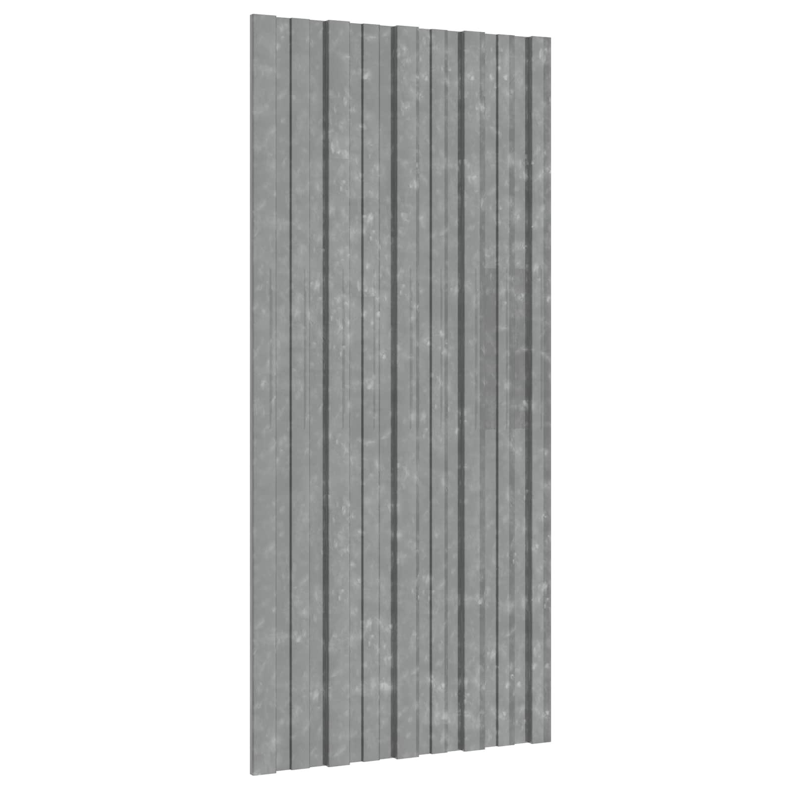 vidaXL Tagpanel 12 stk. Sølv 100 x 45 cm Galvaniseret stål
