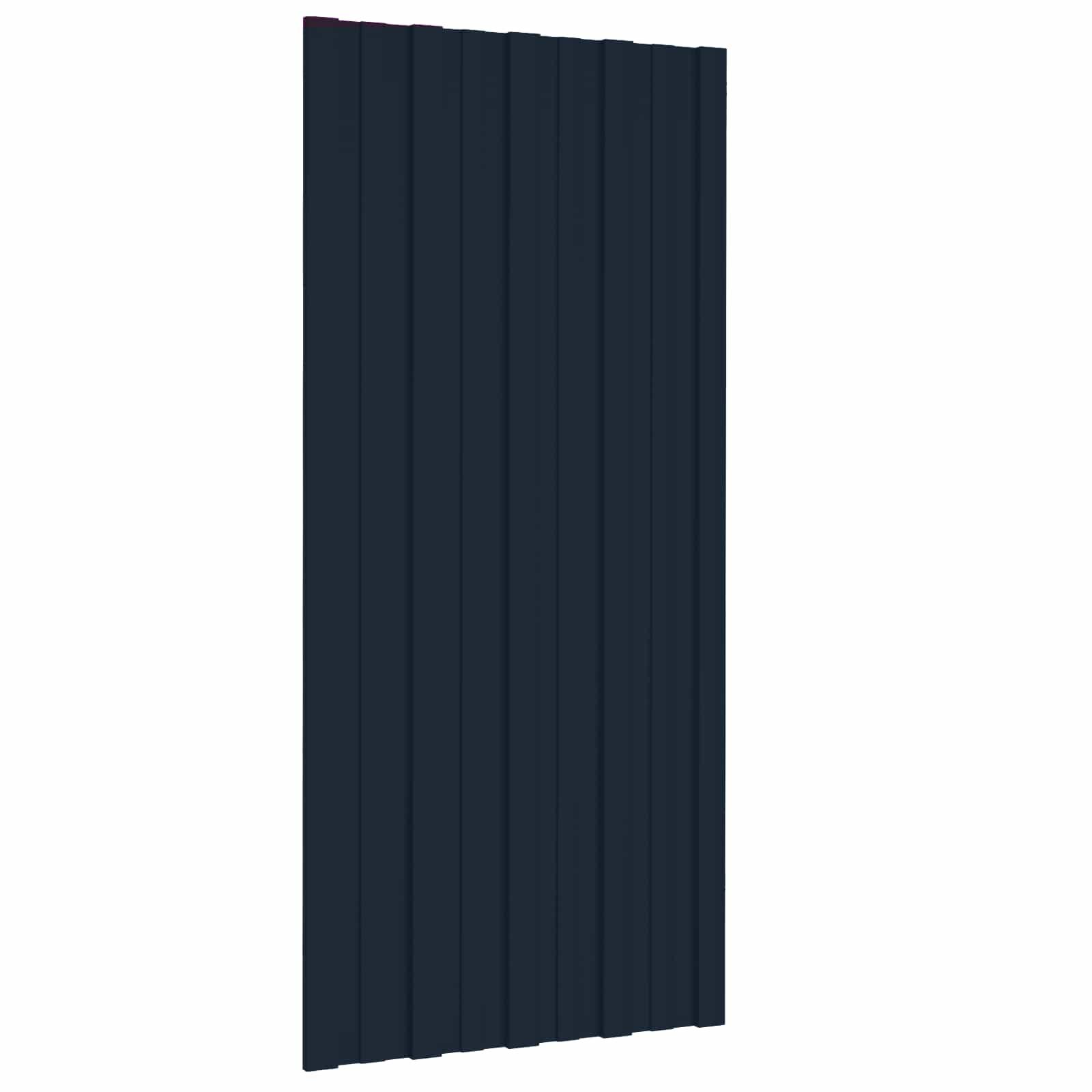 Tagpanel 12 stk Antracit 100 x 45 cm Galvaniseret stål