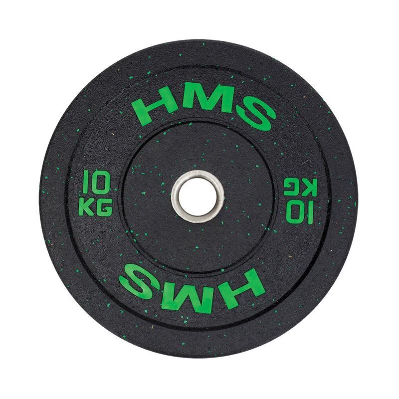 HMS HTBR10 olympisk vægtskive 10 kg - gummibelagt, sort