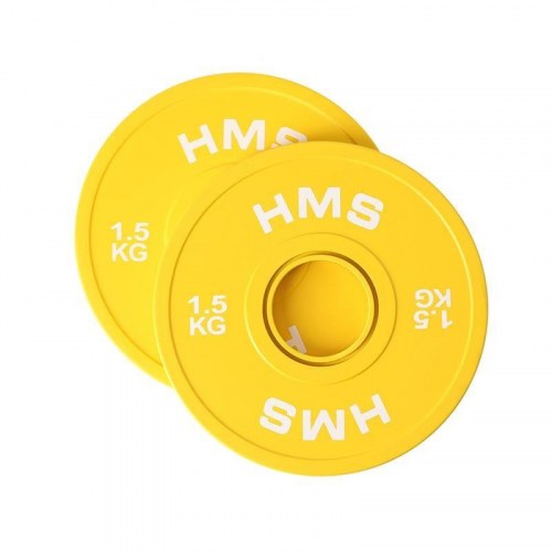 HMS Fitness CBRS sæt - farvekodede vægtskiver til vægtstang, 15 kg (10 stk.)